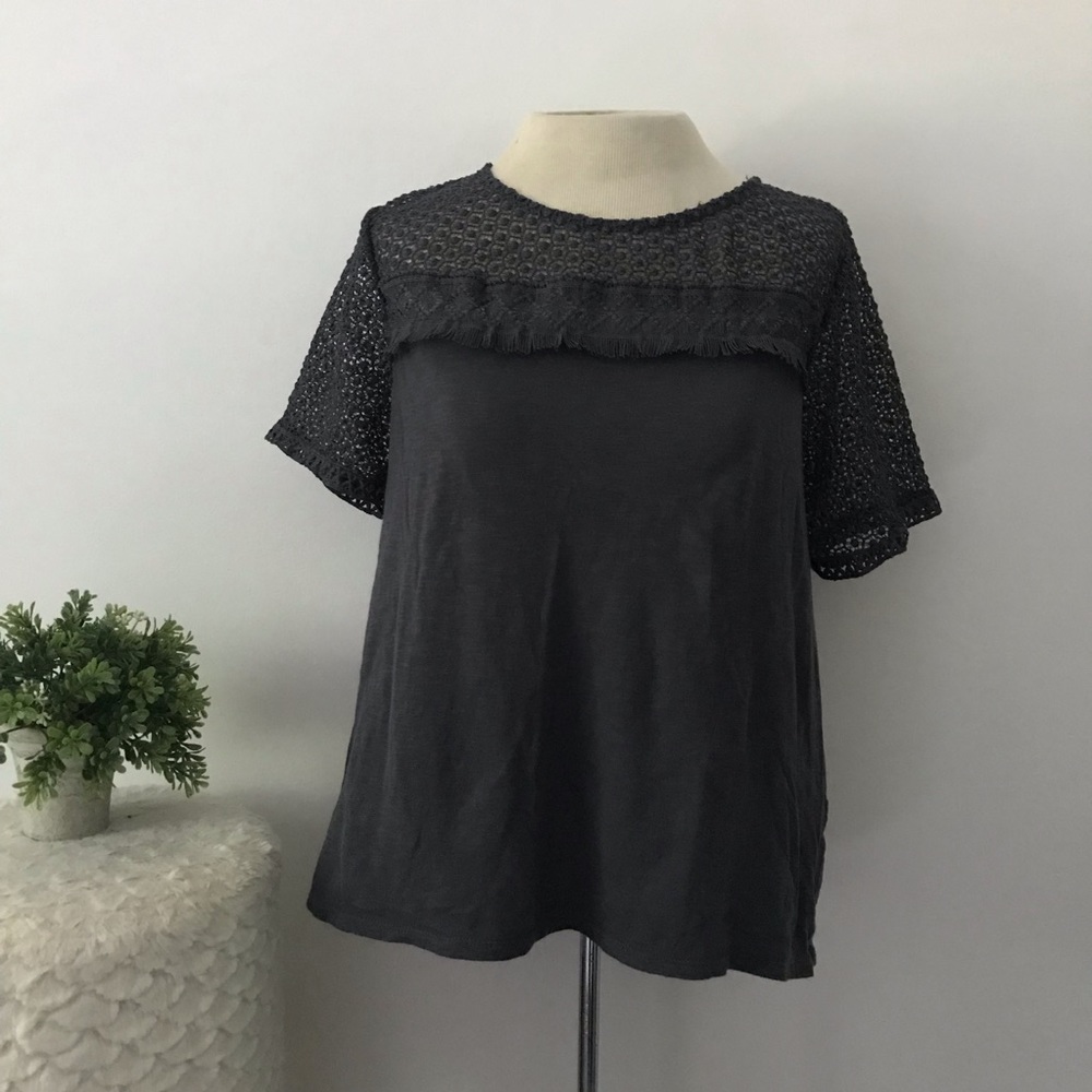 Loft lace short sleeve shirt